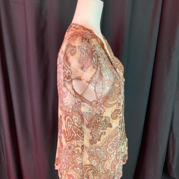 Separates brown paisly sheer shirt with tank size XL - Picture 8 of 8